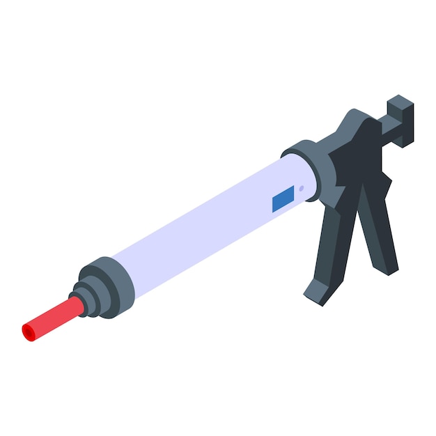 Icono de tubo de masilla de silicona Isométrico de icono de vector de tubo de masilla de silicona para diseño web aislado sobre fondo blanco