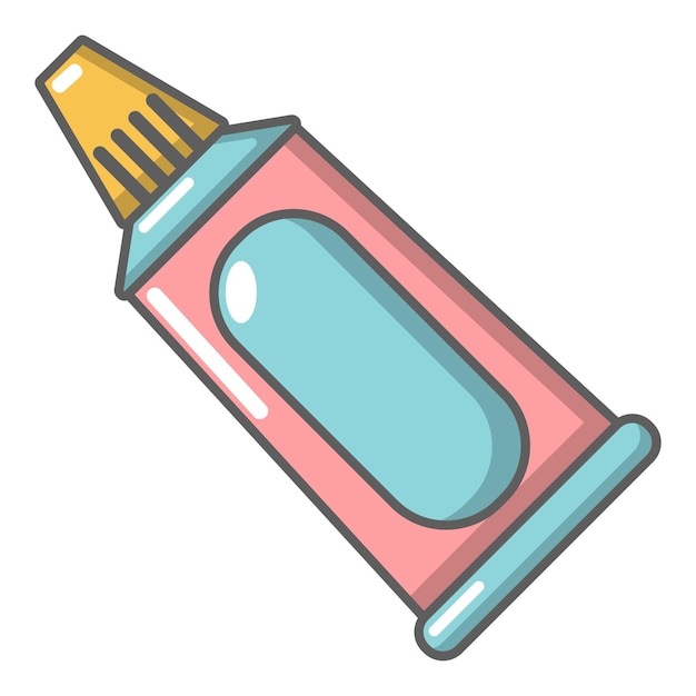 Icono del tubo de pasta de dientes Ilustración de dibujos animados del icono vectorial del tubo de masa de dientes para la web