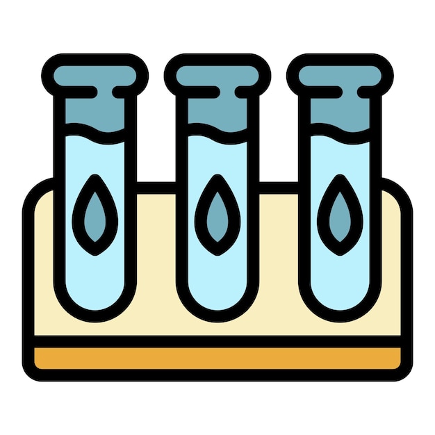 El icono de los tubos de ensayo ecológicos El contorno de los Tubos de ensayos ecológicos El icono vectorial El color es plano y aislado