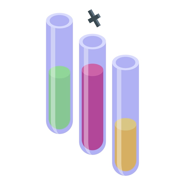 El icono de los tubos de ensayo de laboratorio de colores