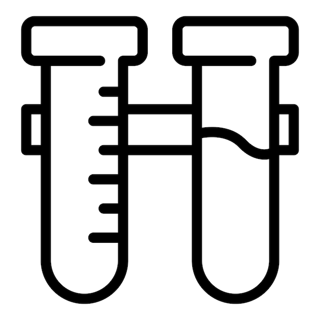 Icono de tubos de medición Icono de vector de tubos de medición de contorno para diseño web aislado sobre fondo blanco