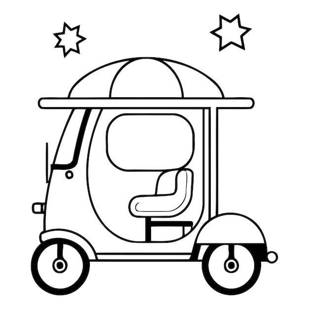 Vector icono de tuk tuk ilustración vectorial en estilo de diseño plano