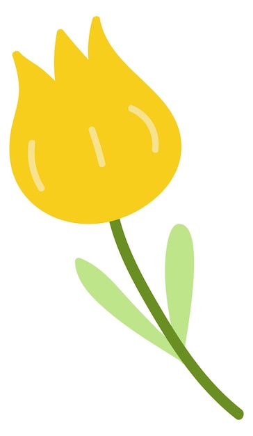 Icono de tulipán amarillo Símbolo de flor de primavera de color