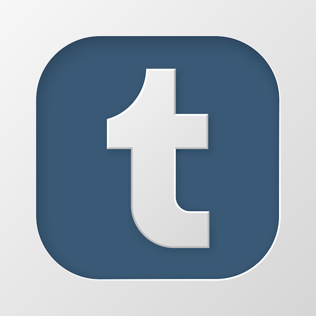 Icono de Tumblr en estilo de corte de papel Iconos de redes sociales