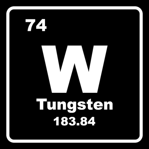 Vector icono de tungsteno wolfram elemento químico en la tabla periódica