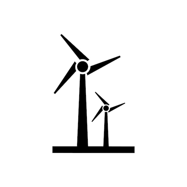 Icono de la turbina eólica aislado en el fondo blanco