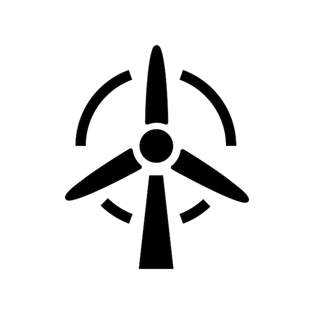 Icono de la turbina eólica aislado en el fondo blanco
