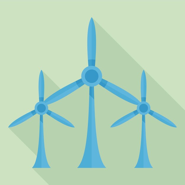 Vector icono de la turbina eólica ecológica ilustración plana del icono vectorial de la turbinas eólicas ecológicas para el diseño web