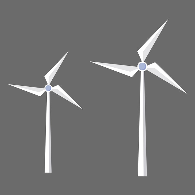 Icono de turbina eólica vectorial diseño plano estilo silueta de molino de viento icono simple moderno plano