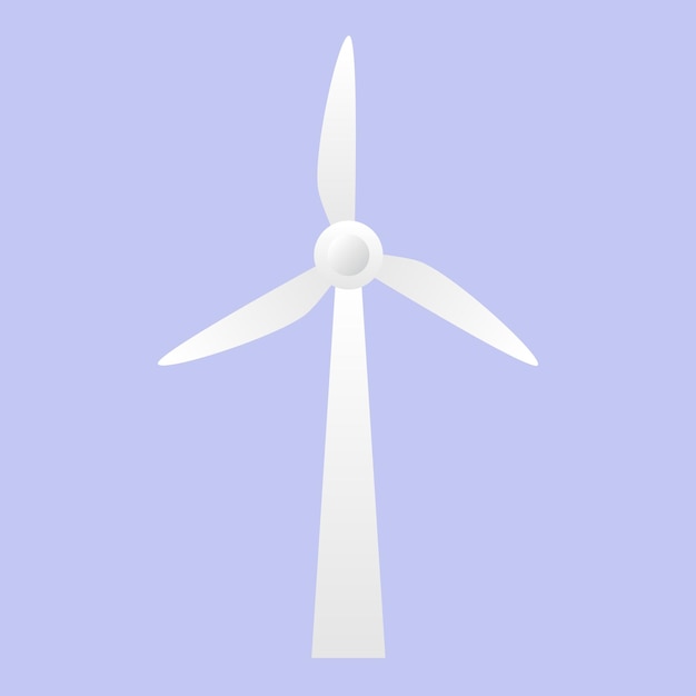 Icono de turbina eólica vectorial en estilo de color plano