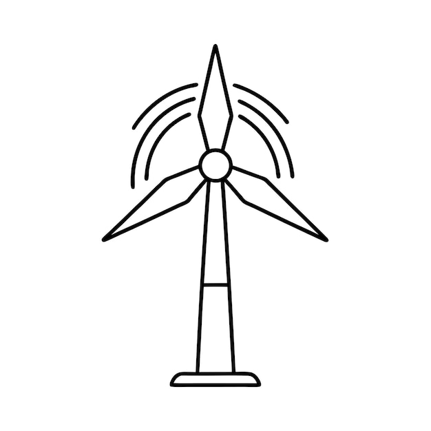 Icono de la turbina eólica vectorial Tecnología de energía renovable sostenible y ecológica