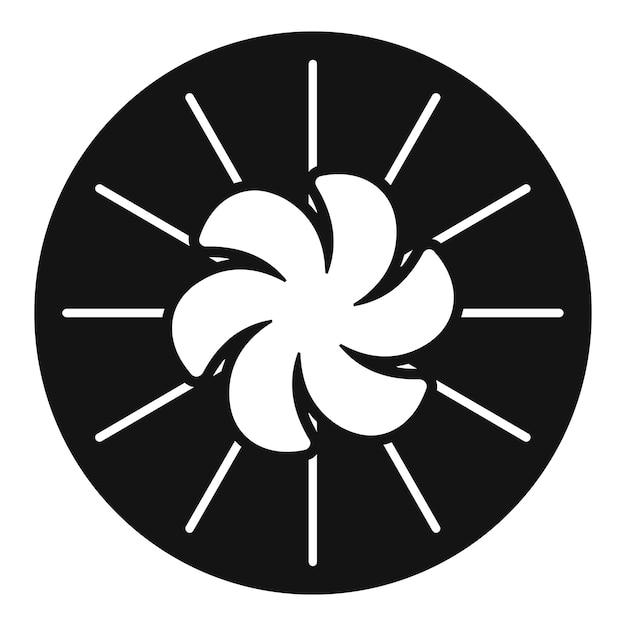 Icono de la turbina redonda que genera energía renovable
