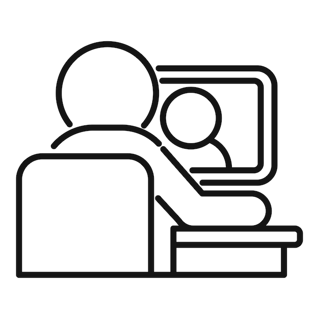 Icono de tutoría vector de contorno Formación de mentores Ayuda empresarial