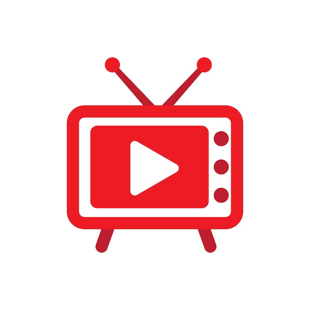 Icono de TV plano objeto de diseño de arte de clips vectorial Símbolo de contorno único de televisión ligera