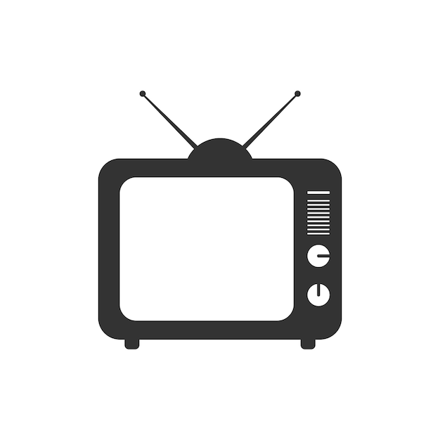 Icono de tv retro símbolo de ilustración de televisión clásica signo video chanell vector
