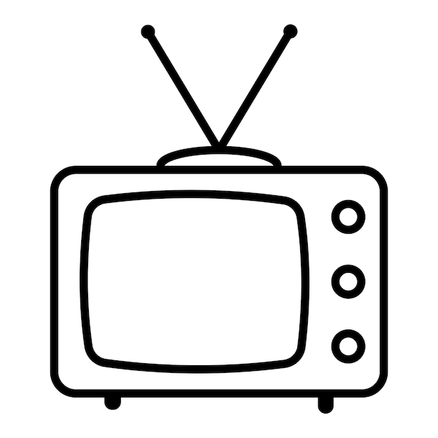 Icono de TV símbolo de televisión antenas de TV vintage ilustración de stock