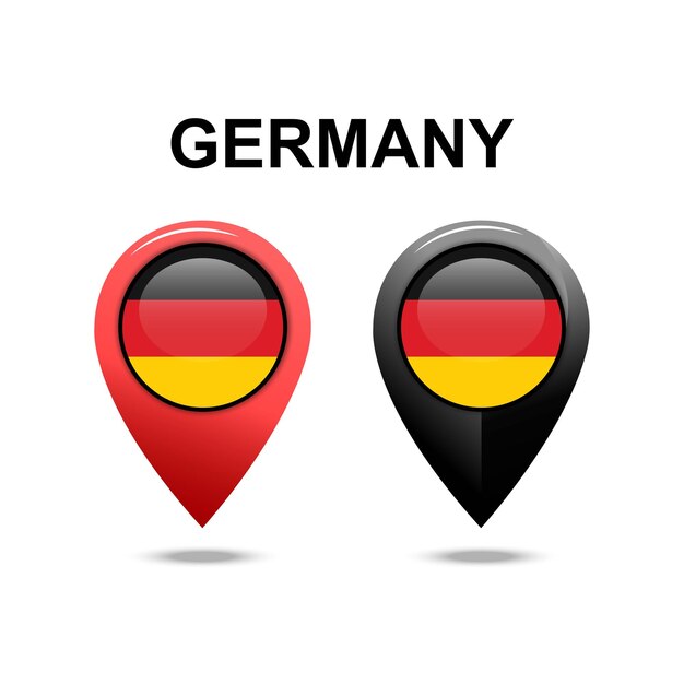 Icono de ubicación Alemania Banderas de países Icono de localización Icono de clippart de localización