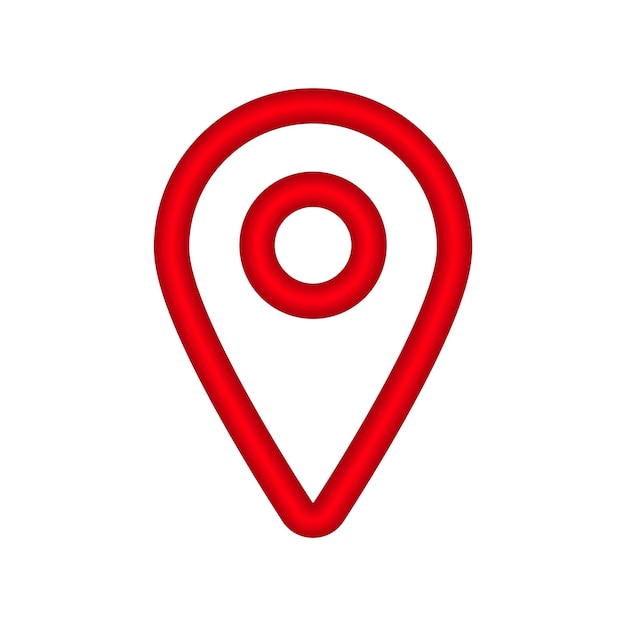 Icono de ubicación de alfiler rojo un símbolo GPS común que generalmente denota un punto en un mapa para la navegación
