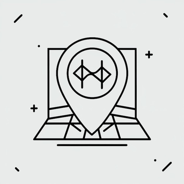 Icono de ubicación de alfiler rojo simple en ilustración de fondo blanco en diseño plano
