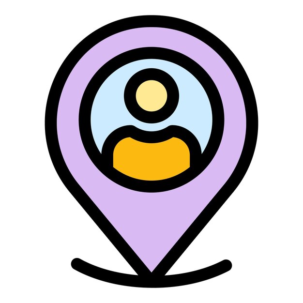 Icono de ubicación anónima Contorno Icono de vector de ubicación anónima para diseño web aislado en color plano de fondo blanco