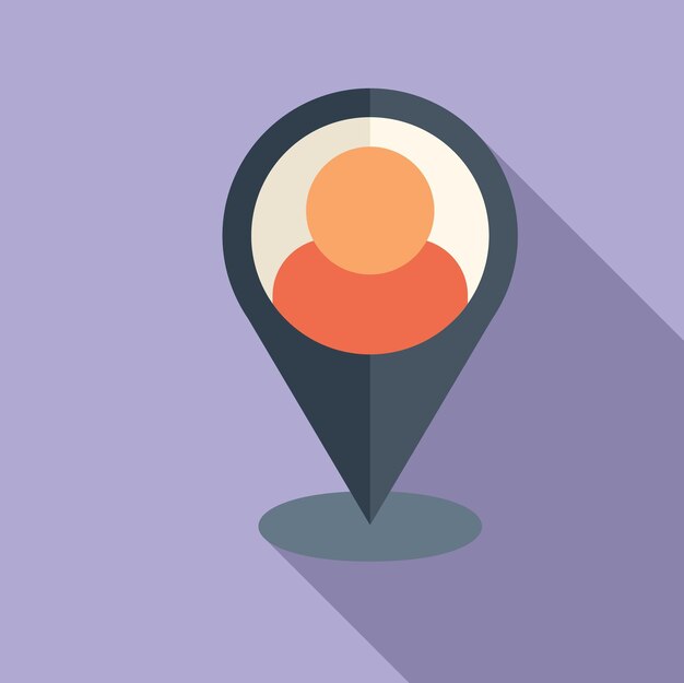 Icono de ubicación de base de datos vector plano Datos CRM Sistema cliente