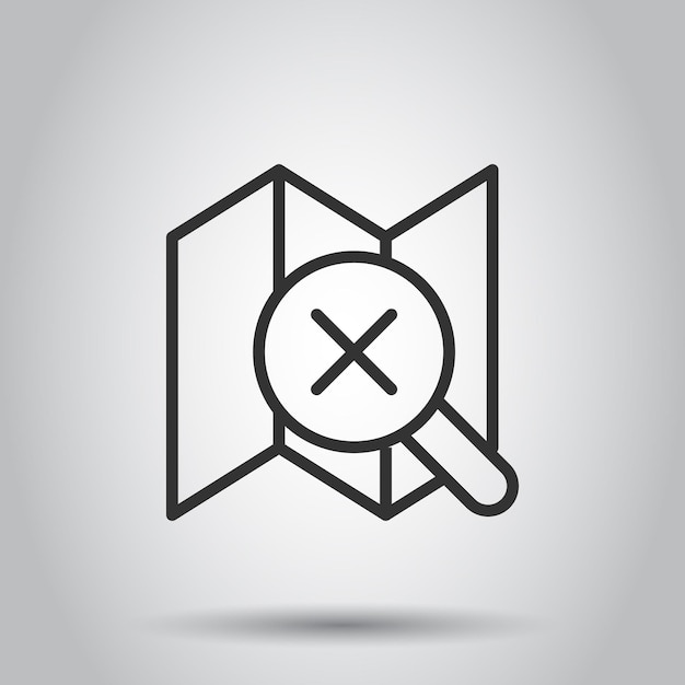 Icono de ubicación de búsqueda en la ilustración de vector de navegación gps de estilo plano sobre fondo blanco aislado Localizar el concepto de negocio de posición