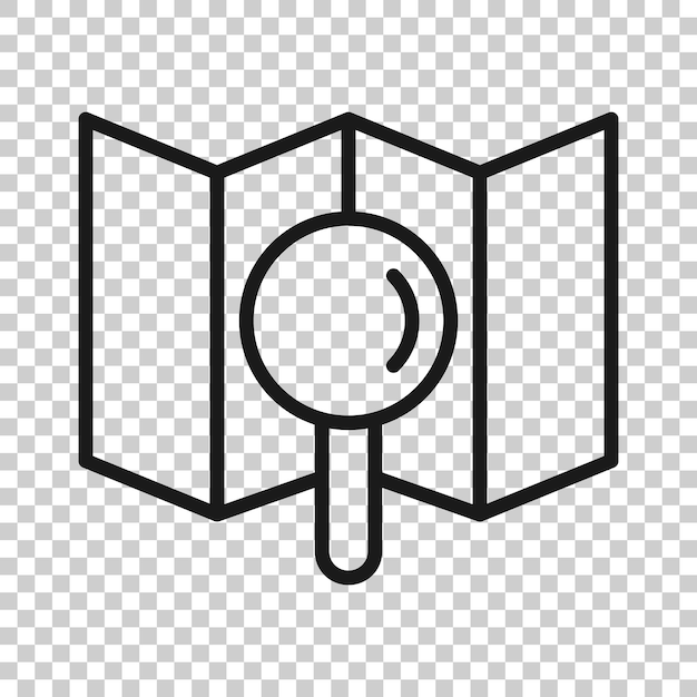 Icono de ubicación de búsqueda en la ilustración de vector de navegación gps de estilo plano sobre fondo blanco aislado Localizar el concepto de negocio de posición
