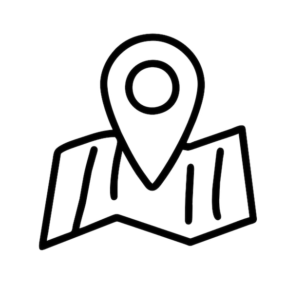 icono de ubicación con contorno de icono del mapa