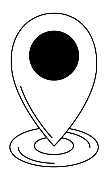 Icono de ubicación dibujado a mano. Designación de geolocalización para el navegador. Estilo garabato. Vector.