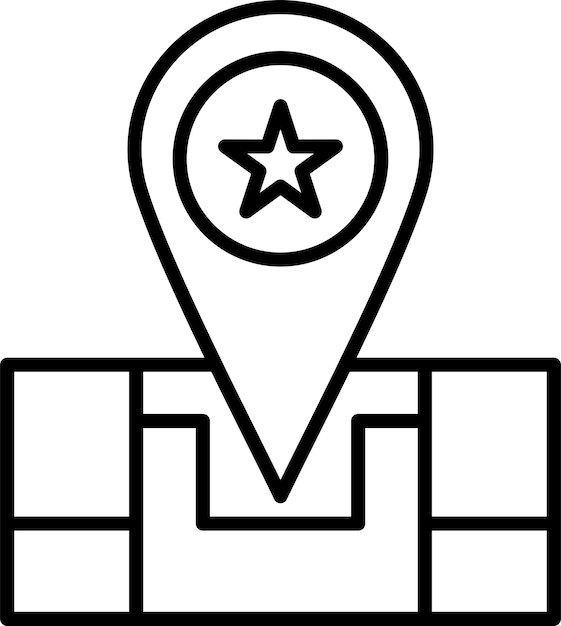 Icono de la ubicación del dibujo de la mano de cumpleaños