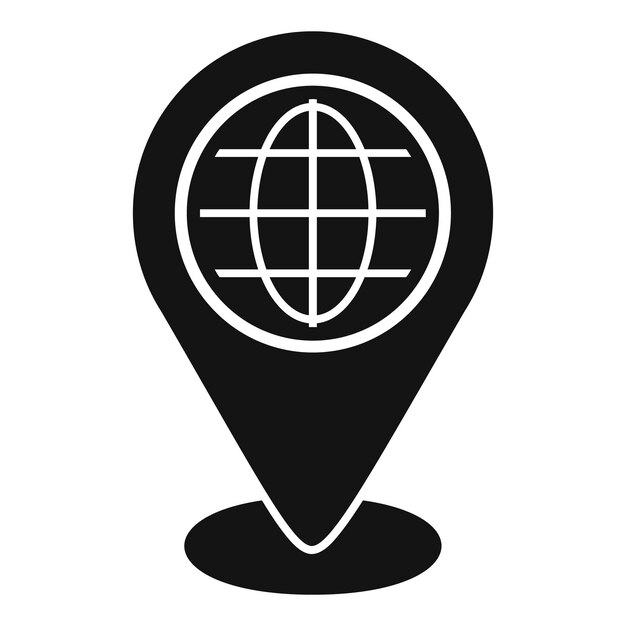 Icono de ubicación global de SEO vector simple Mercado de rango
