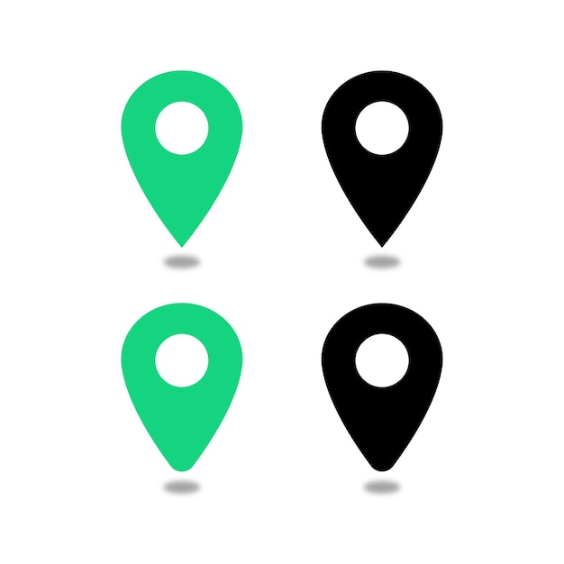 El icono de ubicación del GPS se establece en un vector de icono de mapa multicolor con fondo transparente