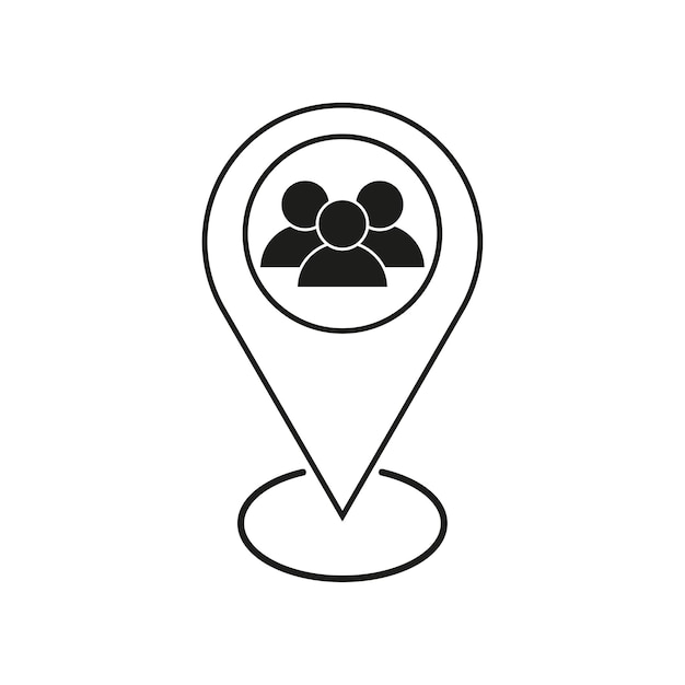 Icono de ubicación de grupo de personas Lugar en el mapa de personas Ilustración vectorial imagen de archivo