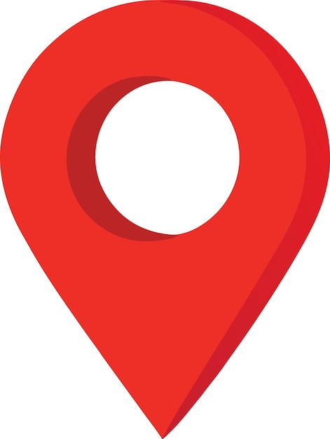 icono de ubicación marcador de ubicación esquema de colores rojo y blanco diseño plano minimalista