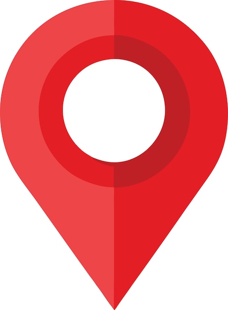 icono de ubicación marcador de ubicación esquema de colores rojo y blanco diseño plano minimalista