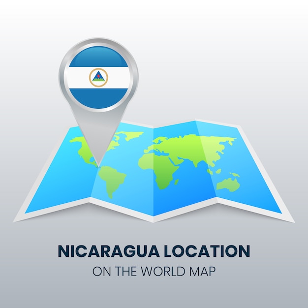 Ícono de ubicación de nicaragua en el mapa mundial