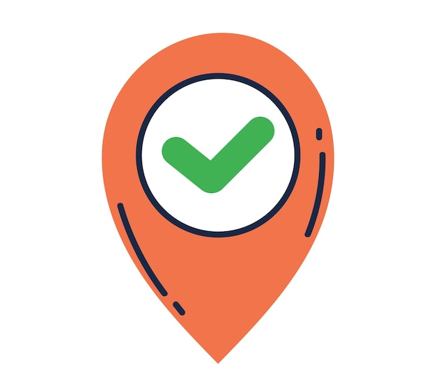 Icono de ubicación de pin de mapa rojo aislado en ilustración de diseño gráfico de concepto de fondo blanco