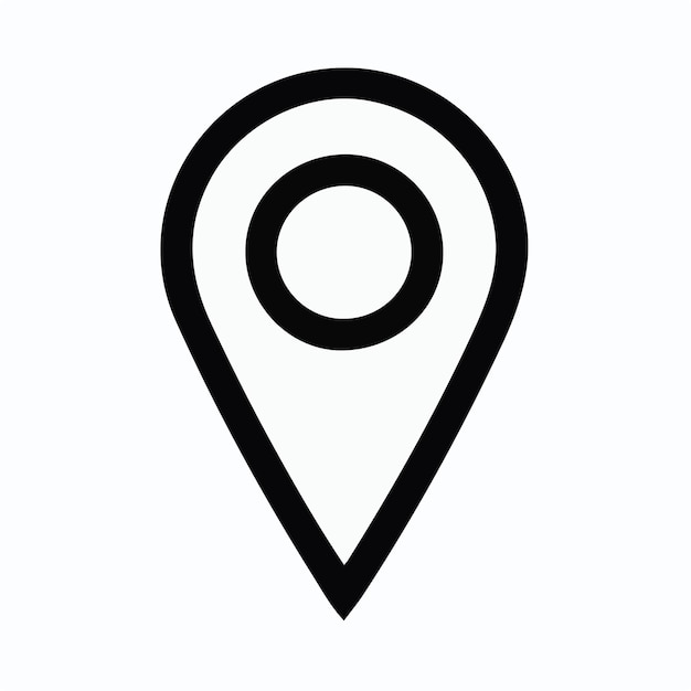 icono de ubicación de pin negro