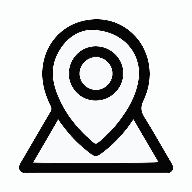 icono de ubicación de pin negro