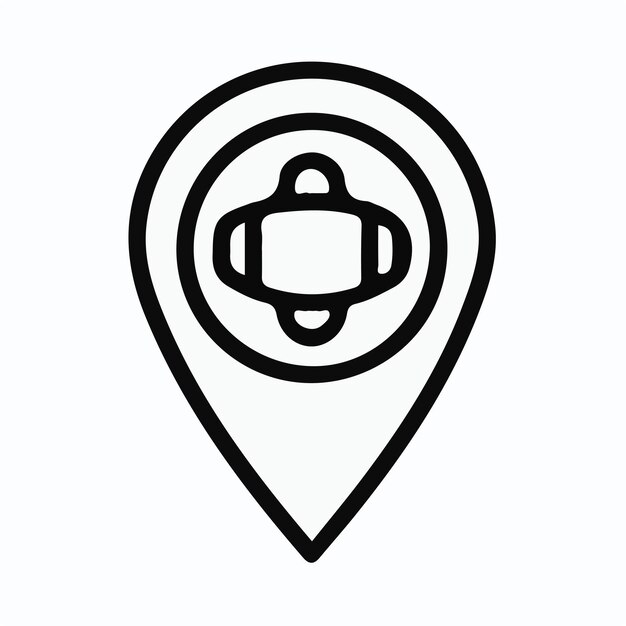 icono de ubicación de pin negro