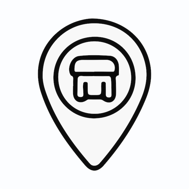 icono de ubicación de pin negro