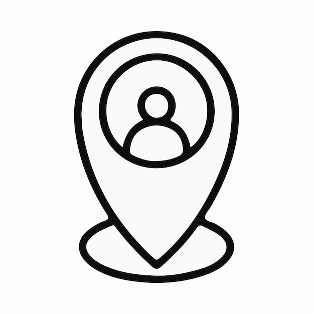 icono de ubicación de pin negro