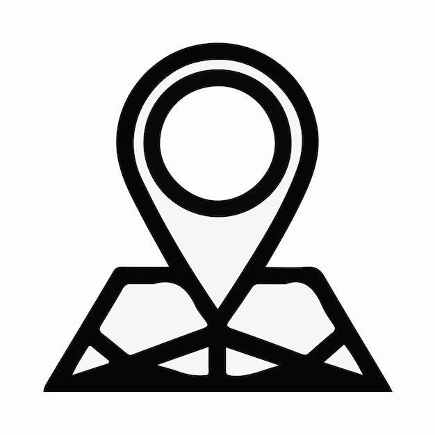 icono de ubicación de pin negro
