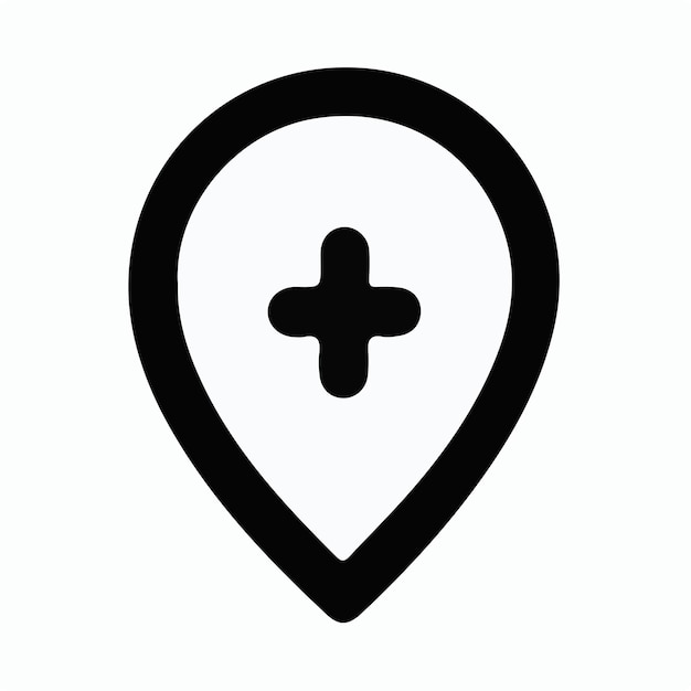 icono de ubicación de pin negro