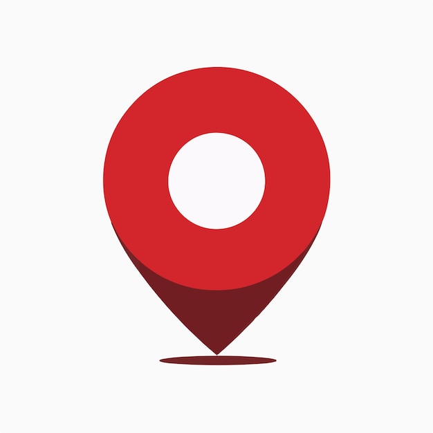 icono de ubicación de pin rojo mínimo en fondo blanco