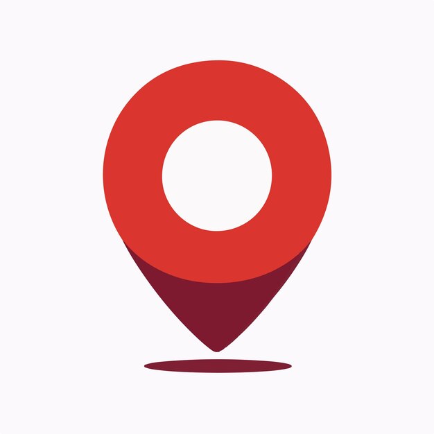 icono de ubicación de pin rojo mínimo en fondo blanco