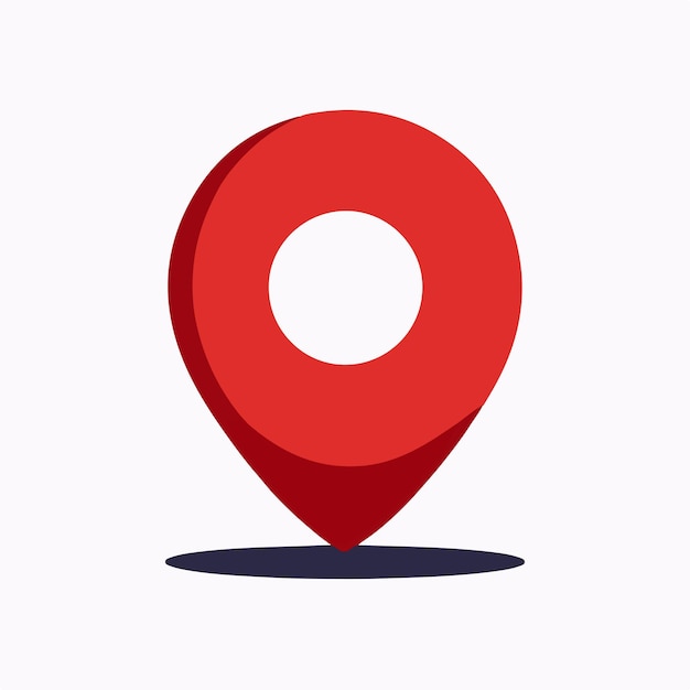 icono de ubicación de pin rojo mínimo en fondo blanco