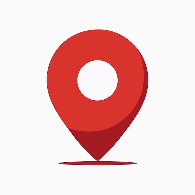 icono de ubicación de pin rojo mínimo en fondo blanco