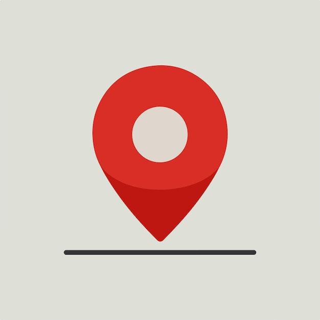 icono de ubicación de pin rojo mínimo en fondo blanco