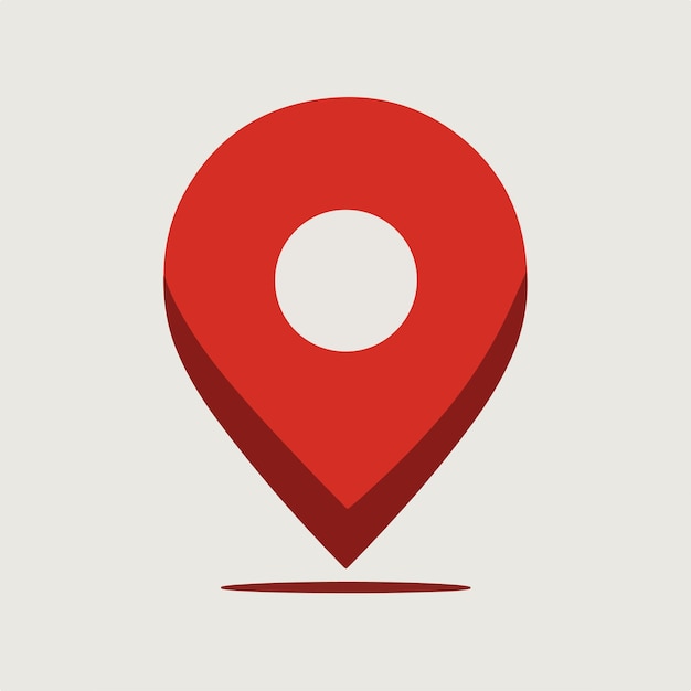 icono de ubicación de pin rojo mínimo en fondo blanco